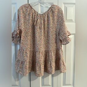 Staccato Floral Tie-Front Blouse